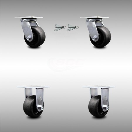 Service Caster 4 Inch SS Glass Filled Nylon Caster Set with Ball Bearings 2 Swivel Lock 2 Rigid SCC-SS30S420-GFNB-BSL-2-R-2